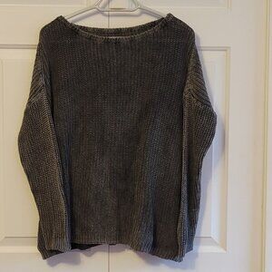 Soft Light Weight Distressed Black Sweater